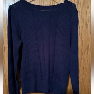 White House Black Market Navy Cashmere Blend Shirt NWT- Size L